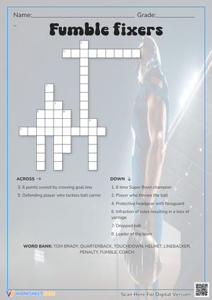 Fumble Fixes Crossword: Learn Football Fun