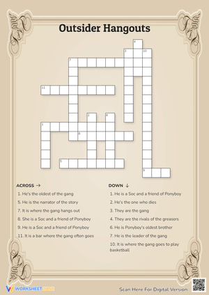 Outsider Hangouts Crossword Puzzle