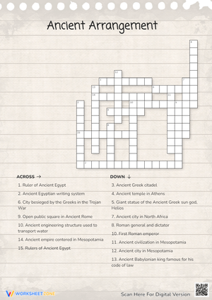 Ancient Arrangement Crossword Puzzle