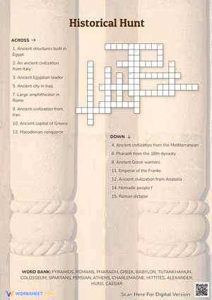 Historical Hunt Crossword Puzzle