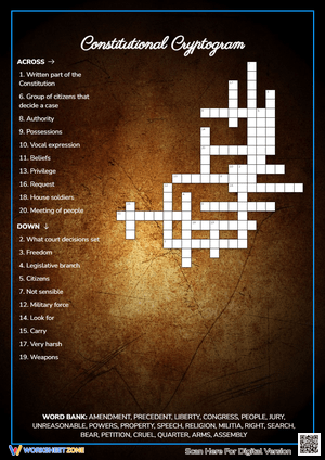 Constitutional Cryptogram Crossword Puzzle