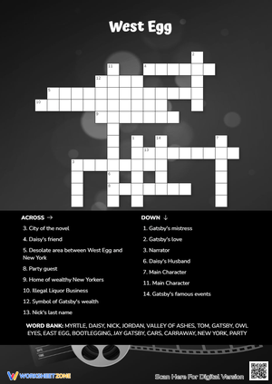 West Egg Crossword Puzzle