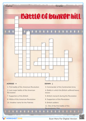 Battle of Bunker Hill Crossword