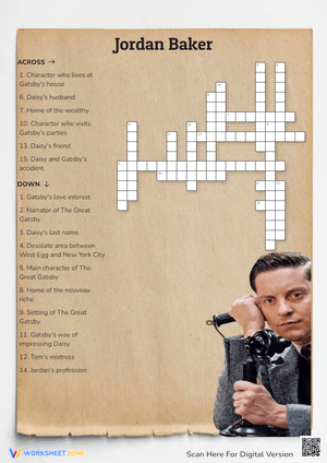 Jordan Baker Crossword | Grade 6 Essential ELA Worksheet