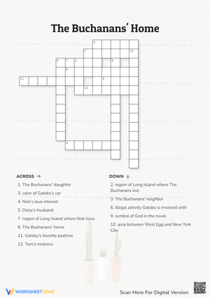 The Buchanans' Home Crossword | Essential Grade 4 ELA