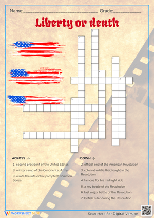 'Liberty or Death' Worksheet