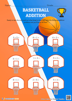 Basketball Addition Facts Practice