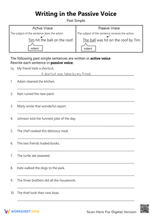 Writing in Passive Voice Worksheet