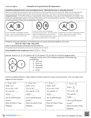 Compound Events Probability Worksheet