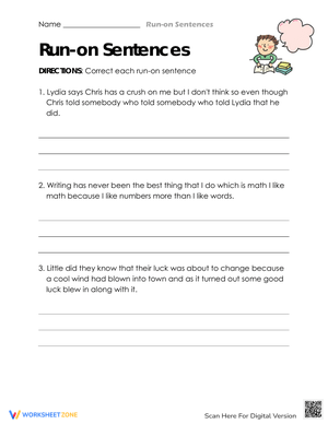 Identifying Run-on Sentences