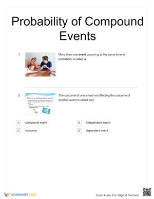 Probability of Compound Events Quiz Practice