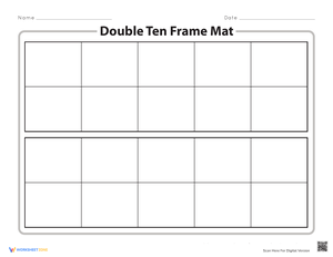Double Ten Frame Mat for Math Practice