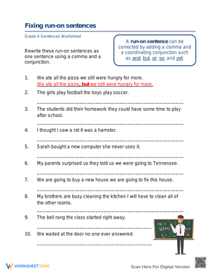 Fixing Run-on Sentences