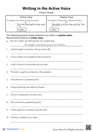 Writing in Active Voice (Present Simple)