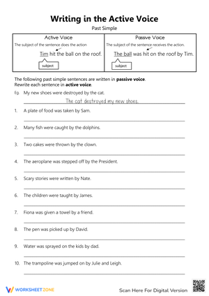 Writing in Active Voice (Past Simple)