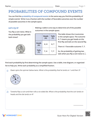 Probabilities of Compound Events Practice