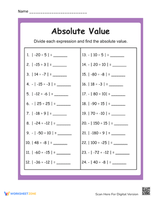 Practice Calculating Absolute Value