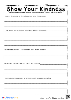 Free Collection Of Kindness Worksheets For All Grades