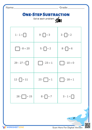 One-Step Subtraction