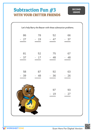 Critter Subtraction Fun #3