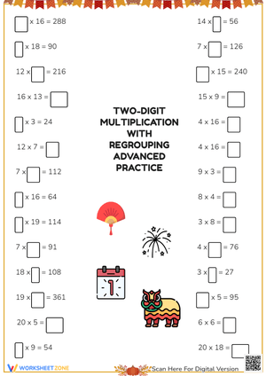 Two-Digit Multiplication with Regrouping