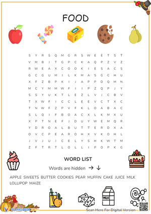 Find Food with this fun Word Search