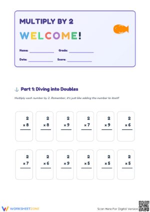 Printable Multiply By 2 Worksheet | Grade 3-4 Math