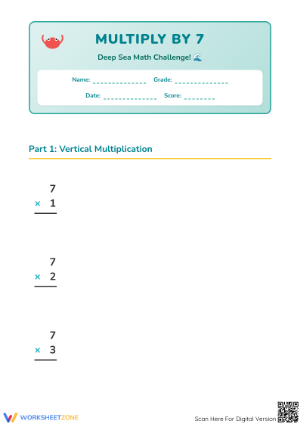 Multiply By 7 Worksheet | Grade 3 Essential Math