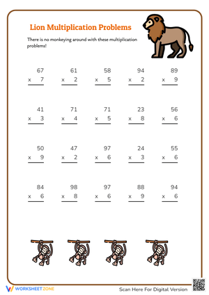 Tiger Multiplication Problems: Math Fun