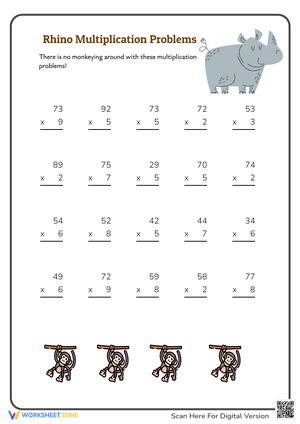 Bear Multiplication Problems: Math Skills