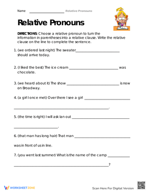 Connecting Ideas Worksheet: Writing Skills