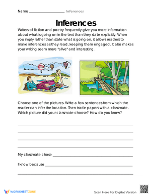 Deductive Location Guesses Worksheet