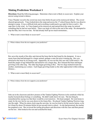 Making Predictions Worksheet for Enhanced Comprehension