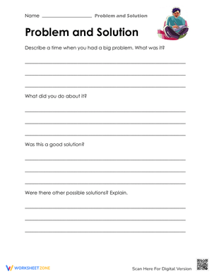 Problem and Solution Worksheet for Skill Development