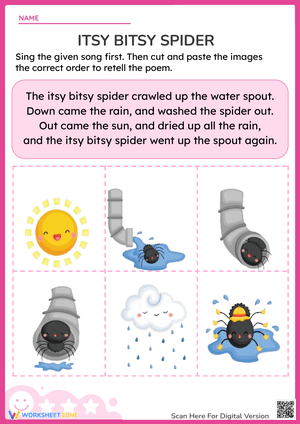 Itsy Bitsy Spider: A Poetry and Sequencing Worksheet