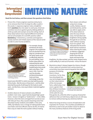 Imitating Nature: A Creative Design Worksheet