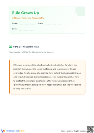 Ellie Grows Up: A Character Development Worksheet