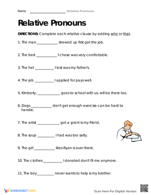 Who or That? A Grammar Usage Worksheet