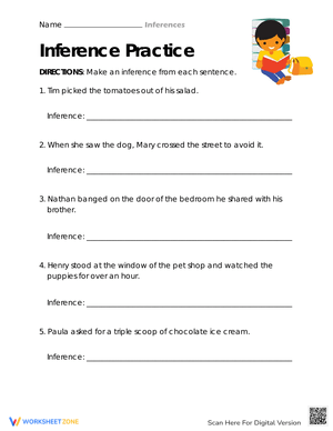 Between the Lines: Making Inferences Worksheet