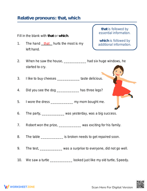 That or Which: Relative Pronouns Practice