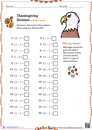 Fall-Themed Division Problems