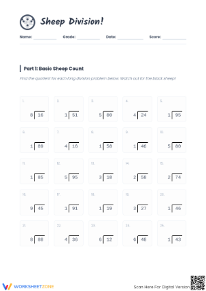 Essential Division Practice Worksheet | Grade 5-6 Math