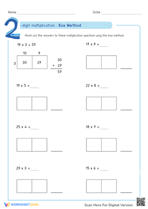 2-Digit Multiplication Using Box Method