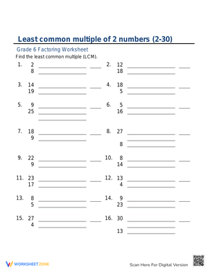 Solve Least Common Multiple of 2 Numbers