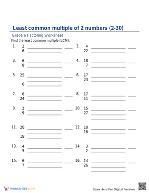 Learn Least Common Multiple of 2 Numbers