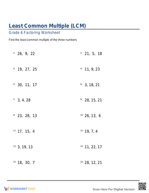 Least Common Multiple Made Easy: Practice Sheet