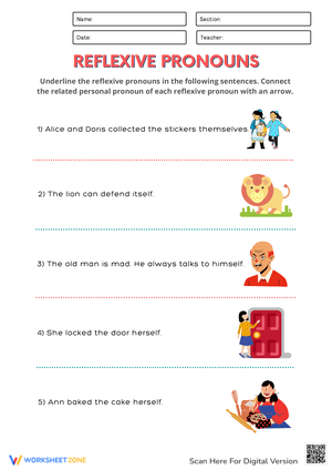 Practice Worksheets: Reflexive Possessive Pronouns