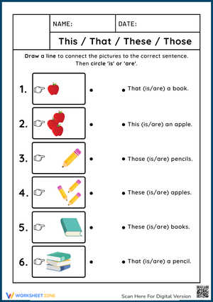 This, That, These, Those Worksheet