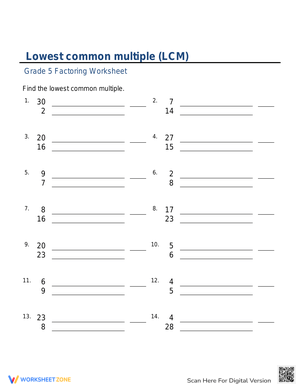 Lowest common multiple 4