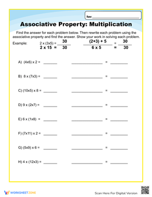 Practice with Associative Property of Multiplication